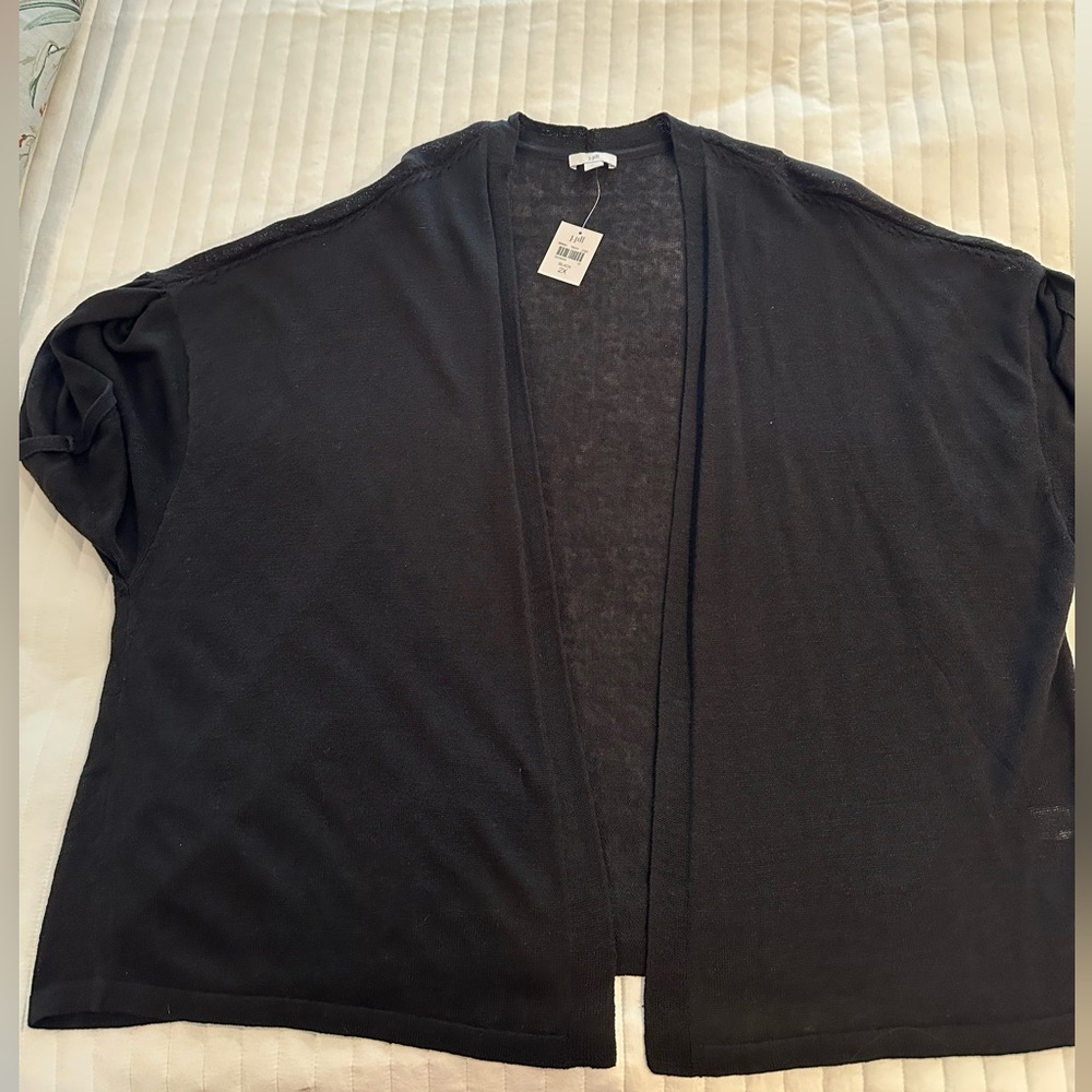J. Jill Black Open-Front Sweater